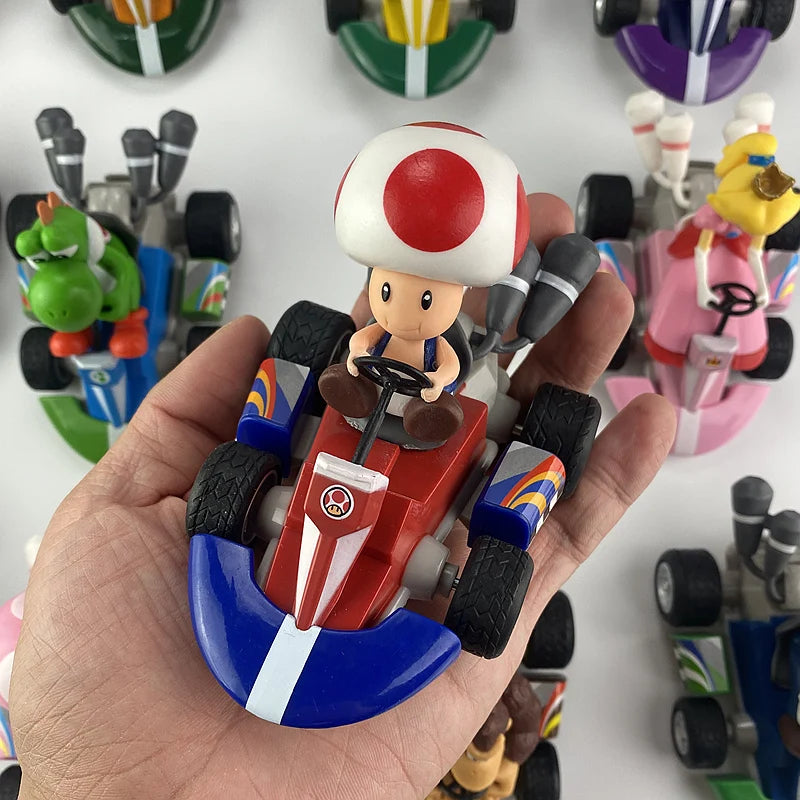 Action Figure Brinquedos de Super Mario, Puxe o Carro, Yoshi Verde, Donkey Kong, Bowser, Luigi, Sapo, Jogo de Anime, Presentes para Crianças, 24 Estilos