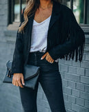 Jaqueta Suede Vintage com Franjas Y2K