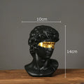 Banhado a ouro Máscara David Estátua Obra Caráter Resina Escultura Enfeites de Mesa Figuras Retrato Estátua Sala estar Decoração