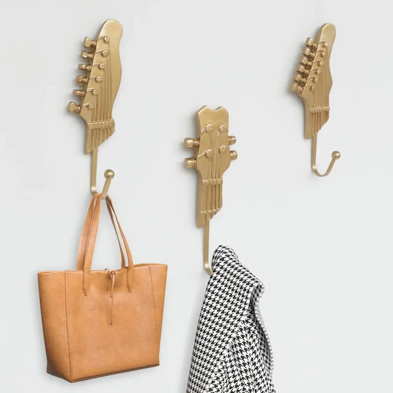 Guitarra nórdica gancho decorativo, Artesanato da resina, Música Wall Hook, Home Decor