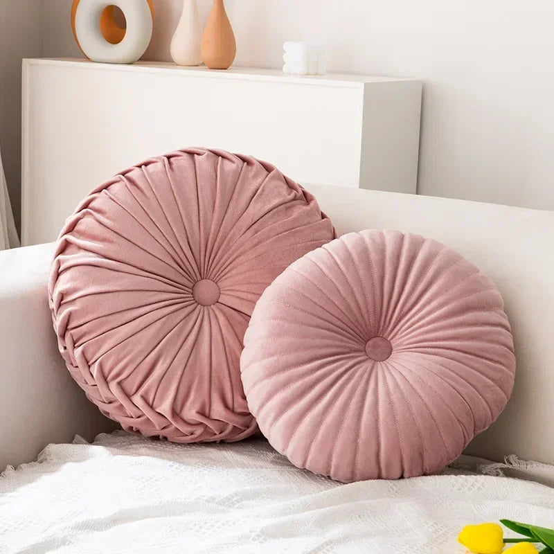 Nordic ins abóbora travesseiro redondo travesseiro rosa assento almofada cintura travesseiro sala de estar sofá homestay decoração rodas putuan