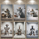 WC Animais Pintura De Lona, Leitura De Jornal, Ovelha Jacaré, Cartaz Doberman Print, Arte Da Parede, Room Pictures, Decoração De Casa