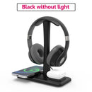 Auscultadores sem fio Stand Charger, RGB Atmosfera Light, Gaming Headset Bracket, telefone móvel, fone de ouvido Bluetooth, carregamento Dock, 3in 1