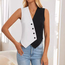 Colete Estilo Europeu V-neck Contrastante