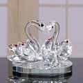 Cisnes de cristal ornamento estatuetas de vidro peso de papel artesanato criativo cisne figuras de vidro sala estar decorações de mesa