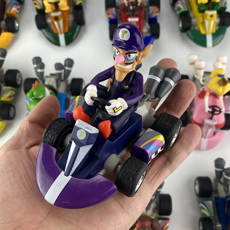 Action Figure Brinquedos de Super Mario, Puxe o Carro, Yoshi Verde, Donkey Kong, Bowser, Luigi, Sapo, Jogo de Anime, Presentes para Crianças, 24 Estilos