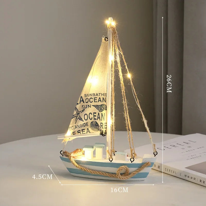 Estatuetas de Barco a vela de Madeira, Estilo Mediterrâneo, Veleiro de Madeira, Artesanato, Sala De Estar Em Casa, Decoração Náutica Presente