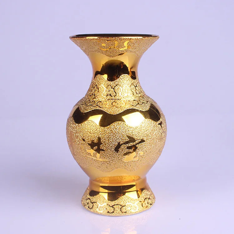 Vaso cerâmico para Buda Adore o deus da riqueza Guanyin Ouro Garrafa de água Templo budista oferecendo flores Suppli budista