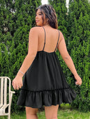 Sexy cinta de espaguete plus size vestido curto feminino verão plissado sem costas noite vestido senhora preto bodycon clube vestido de noite