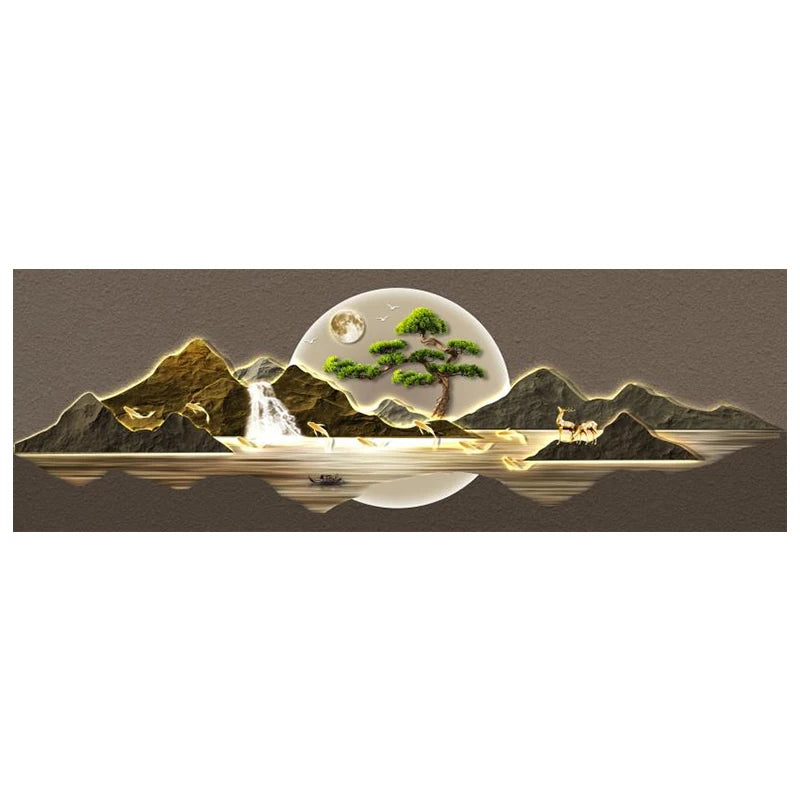 Pintura De Paisagem De Luxo Moderno Para Sala De Estar, Wall Art Poster, Pintura De Lona, Decoração De Casa, Decoração Estética Sem Moldura