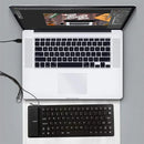 Teclado de silicone dobrável 85/109 teclas USB com fio silencioso à prova d'água à prova de poeira Soft Touch Rollup para notebook laptop