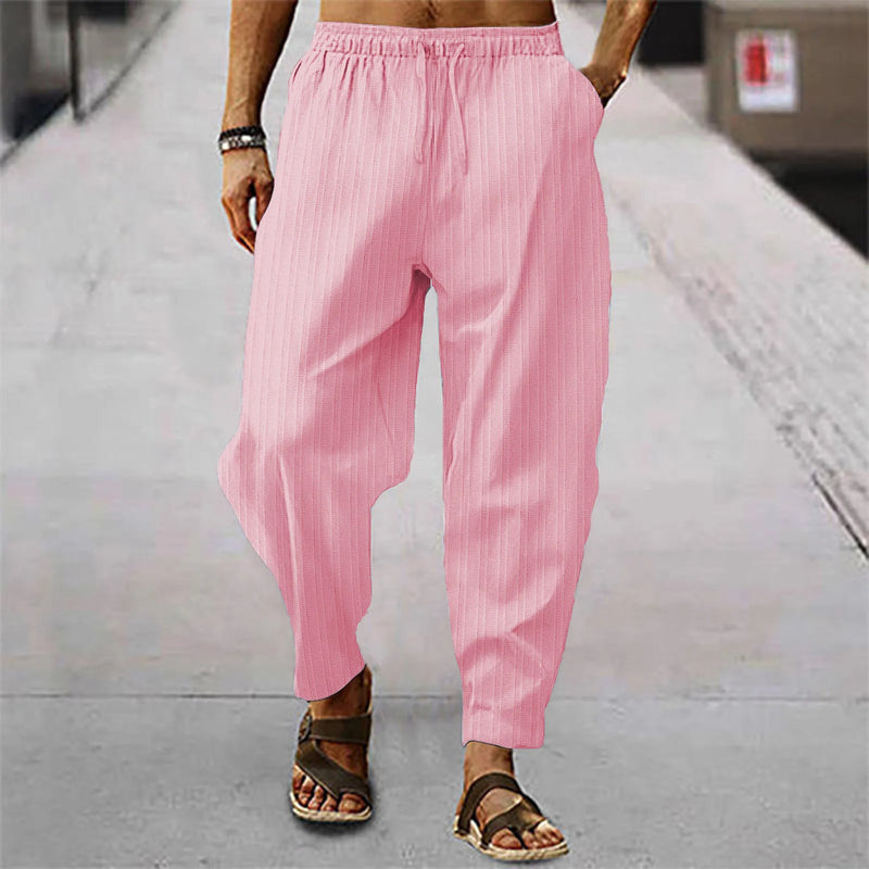 Calça de bezerro com listra de algodão respirável masculina, estilo hip-hop, casual esportiva, bezerro, verão, nova