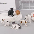 Deitado gato laranja estatueta, simulação sólida modelo animal, decoração desktop bonito, ornamento Mini Pet, 1pc