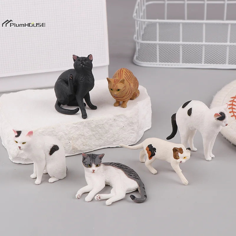 Deitado gato laranja estatueta, simulação sólida modelo animal, decoração desktop bonito, ornamento Mini Pet, 1pc
