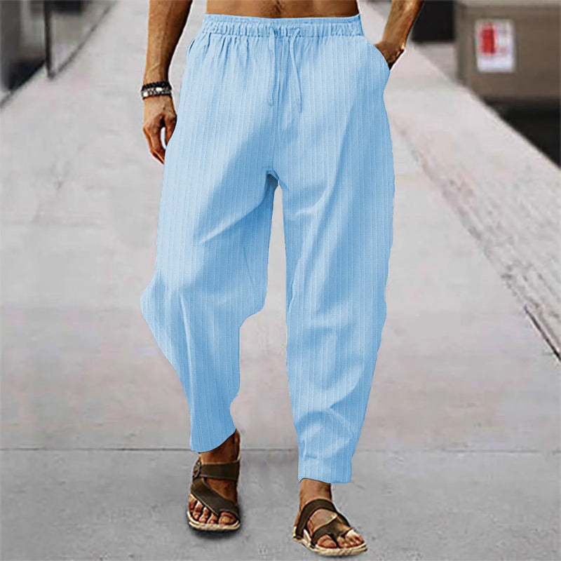 Calça de bezerro com listra de algodão respirável masculina, estilo hip-hop, casual esportiva, bezerro, verão, nova