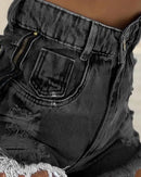 City Chic - Shorts Jeans com Barra Desfiada