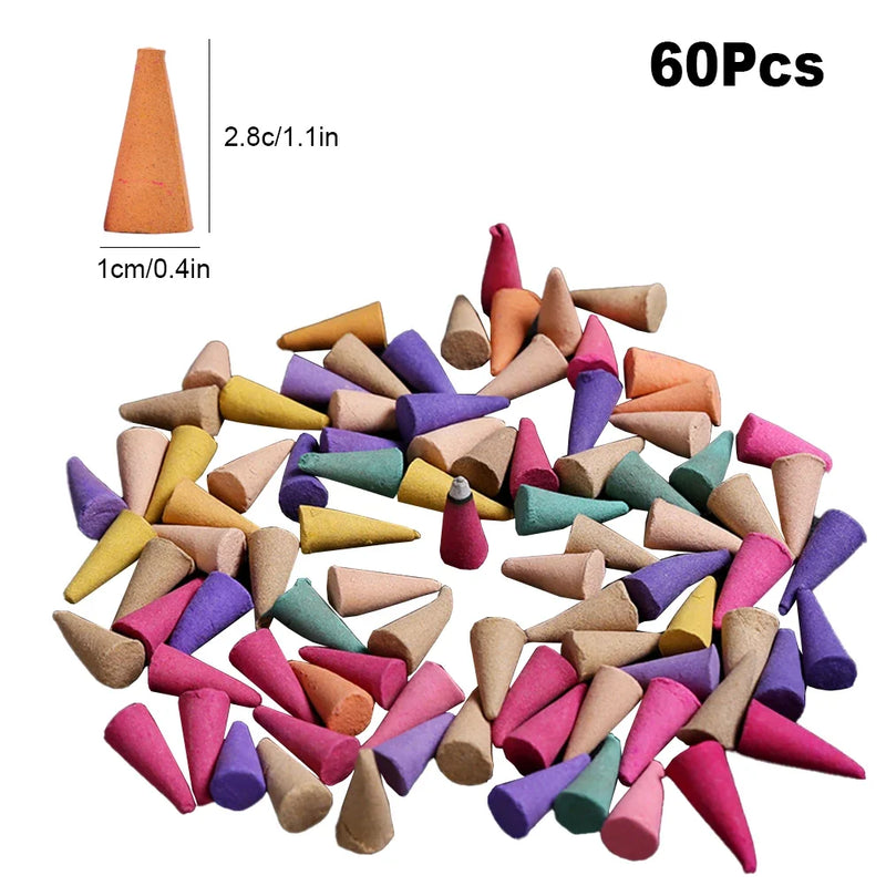 Novo queimador de incenso de cabeça, queimador de incenso de resina de rosto feminino preto nobre e 60 cones de incenso, exibição de artesanato para quarto e escritório