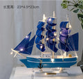 Modelo de veleiro de madeira para escritório e sala, decoração estilo mediterrâneo, artesanato criativo, vela suave, 1pc
