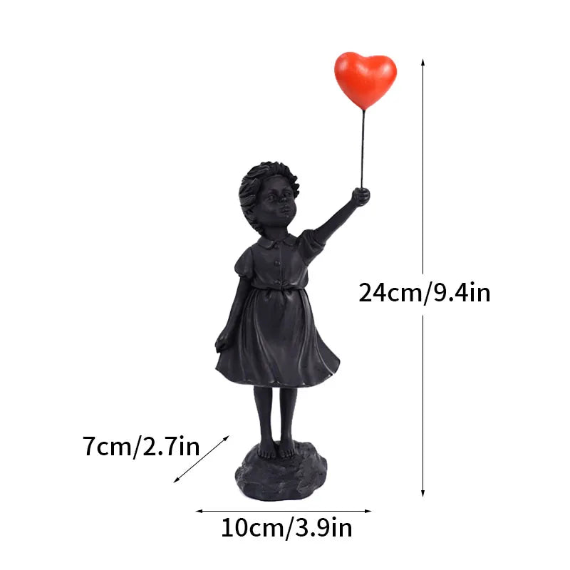 Coleção de Escultura Banksy, Estátua Flower Thrower, Pop Art, Estatueta Moderna Menina Balão, Decoração Home Office