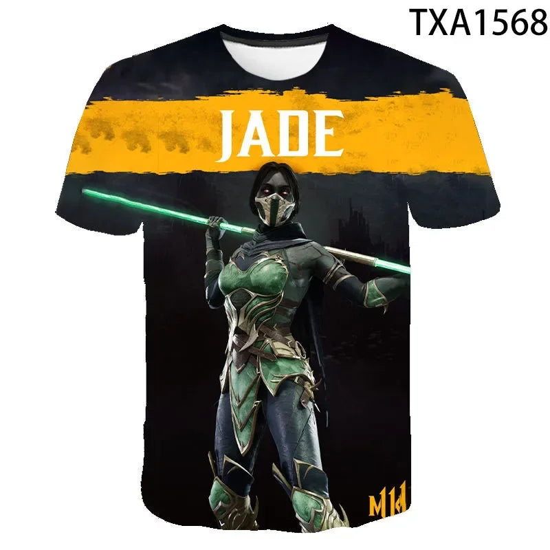 Camiseta Mortal Kombat 3D masculina e feminina, jogo de luta, streetwear casual, tops de manga curta, camiseta legal infantil, menino, menina, verão