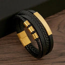 Pulseira Masculina Clássica Trançada Multi Camadas