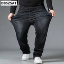 Calça jeans masculina de tamanho grande, faixa elástica, calça grande, cintura alta, calça jeans masculina, marido plus size, gorda, n ° 40